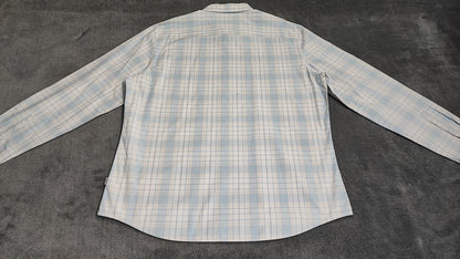Vintage Calvin Klein Checked Long Sleeve Slim Fit Casual Shirt Blue Men's Large