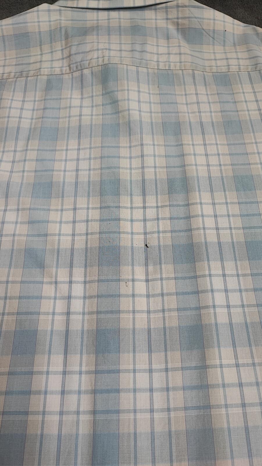 Vintage Calvin Klein Checked Long Sleeve Slim Fit Casual Shirt Blue Men's Large