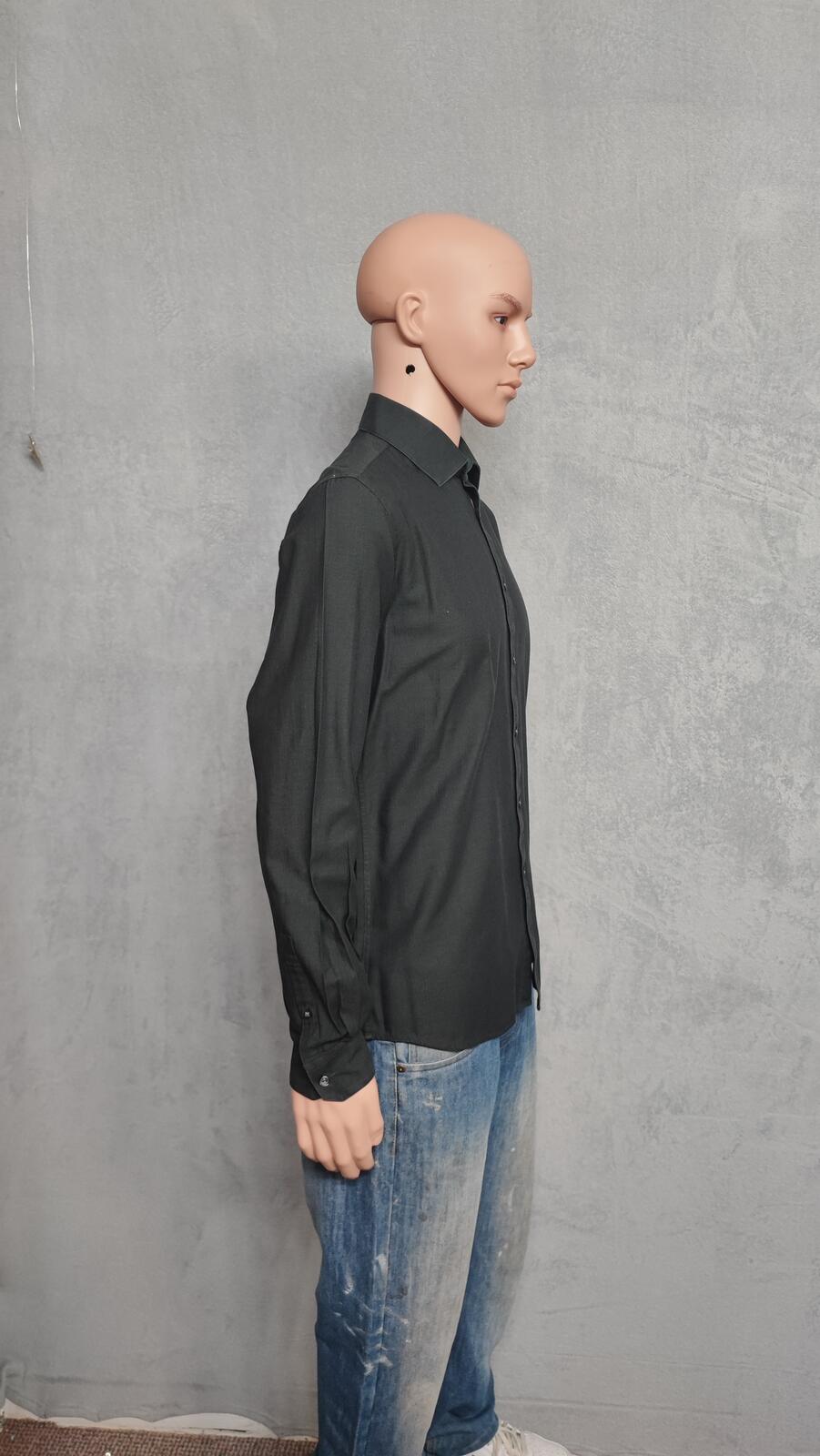 Vintage DKNY Plain Long Sleeve Shirt Solid Black Men's Size Medium M