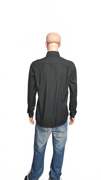 Vintage DKNY Plain Long Sleeve Shirt Solid Black Men's Size Medium M