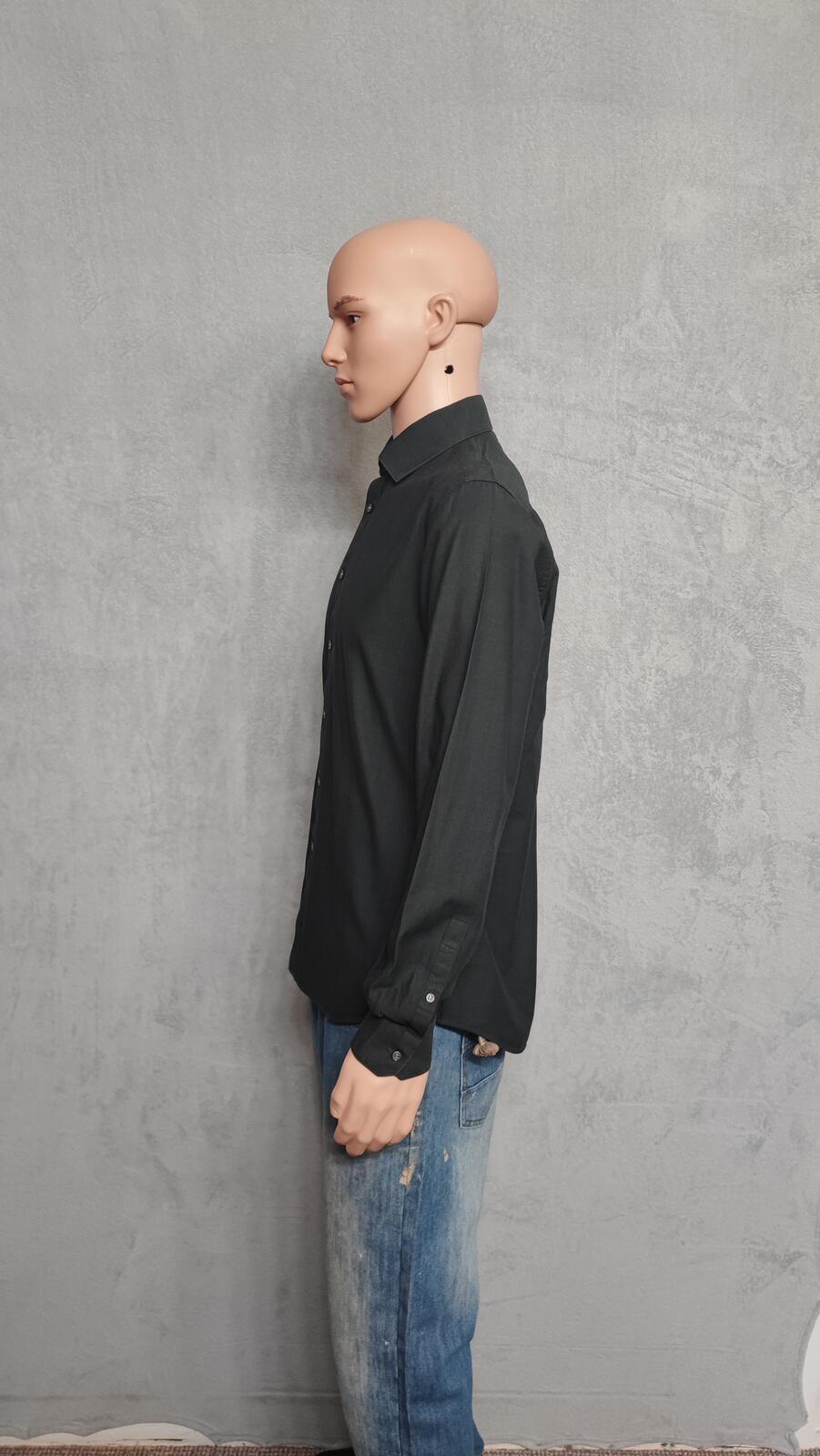 Vintage DKNY Plain Long Sleeve Shirt Solid Black Men's Size Medium M