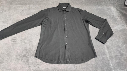Vintage DKNY Plain Long Sleeve Shirt Solid Black Men's Size Medium M