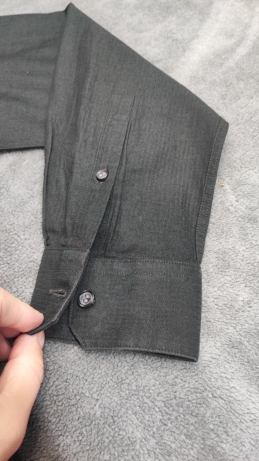 Vintage DKNY Plain Long Sleeve Shirt Solid Black Men's Size Medium M