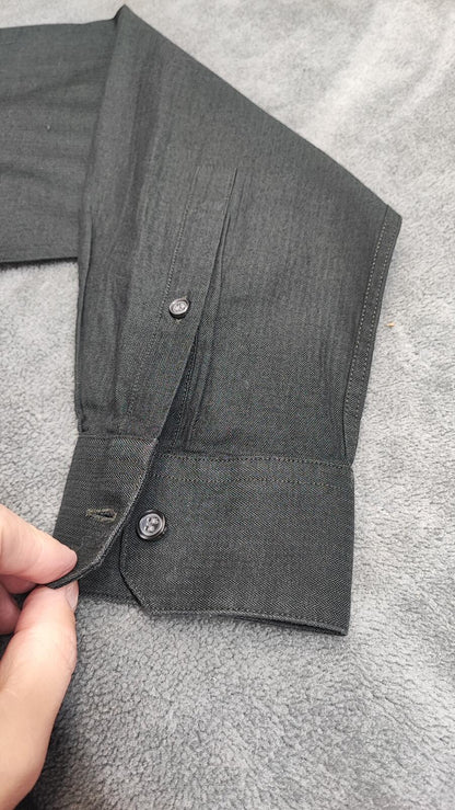 Vintage DKNY Plain Long Sleeve Shirt Solid Black Men's Size Medium M