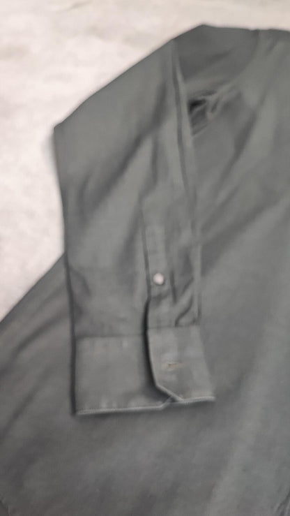 Vintage DKNY Plain Long Sleeve Shirt Solid Black Men's Size Medium M