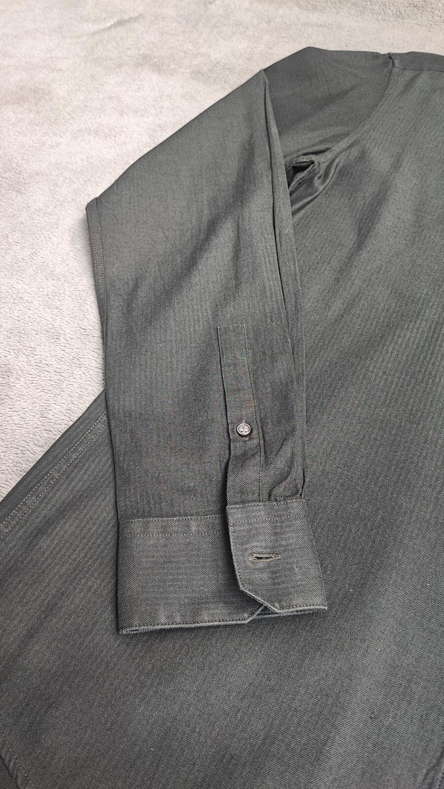 Vintage DKNY Plain Long Sleeve Shirt Solid Black Men's Size Medium M