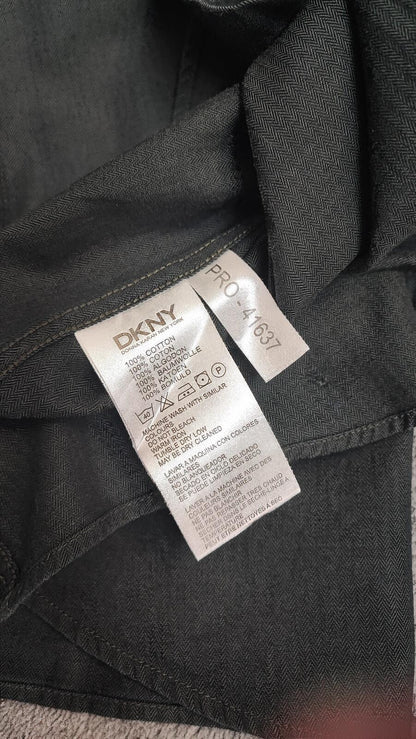 Vintage DKNY Plain Long Sleeve Shirt Solid Black Men's Size Medium M