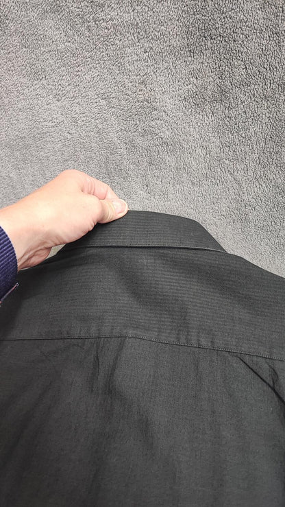 Vintage DKNY Plain Long Sleeve Shirt Solid Black Men's Size Medium M