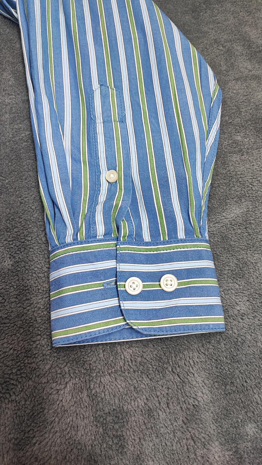Vintage Old Navy Striped Long Sleeve Grunge Skater Casual Shirt Blue Men Size XL