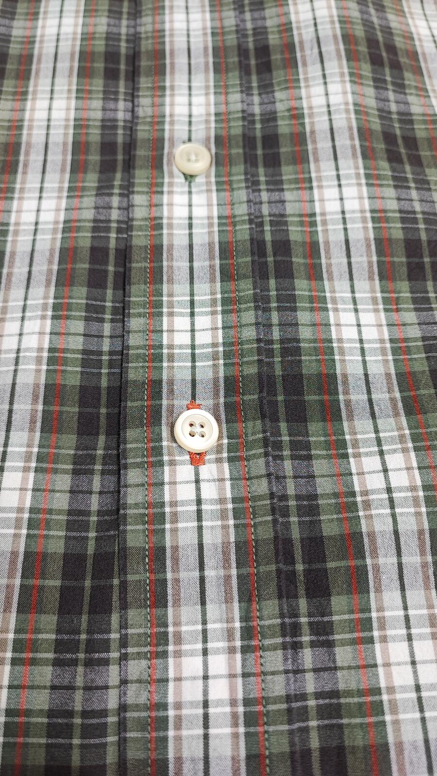Vintage Nautica 80s Two Ply Checked Long Sleeve Shirt Brown Men's Size Large L