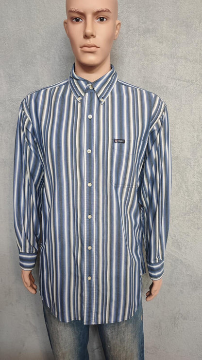 Vintage Chaps Checked Long Sleeve Plaid Casual Preppy Shirt Blue Men's Size XL