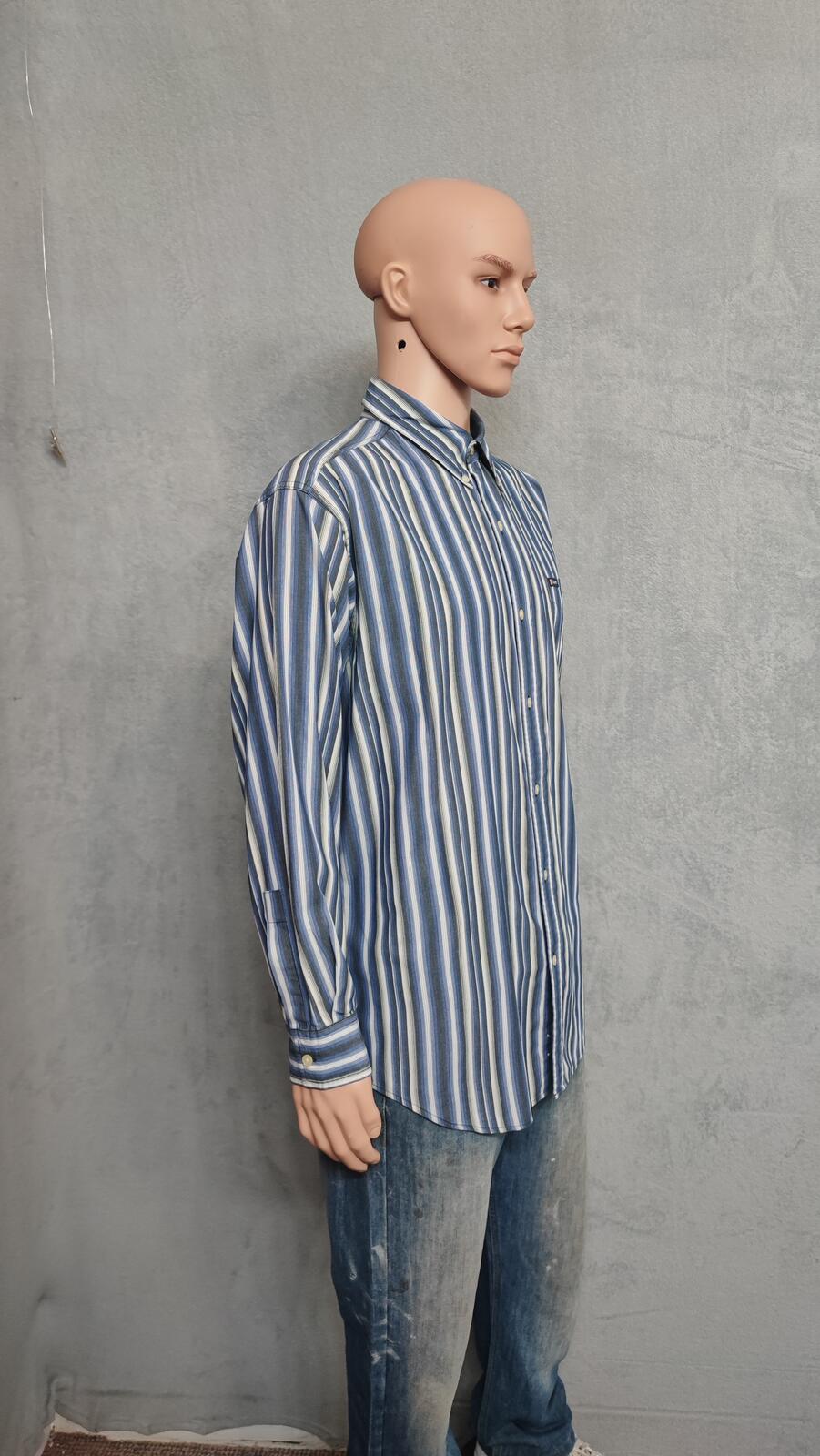 Vintage Chaps Checked Long Sleeve Plaid Casual Preppy Shirt Blue Men's Size XL