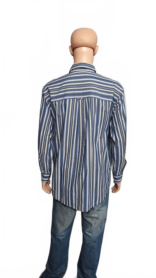 Vintage Chaps Checked Long Sleeve Plaid Casual Preppy Shirt Blue Men's Size XL