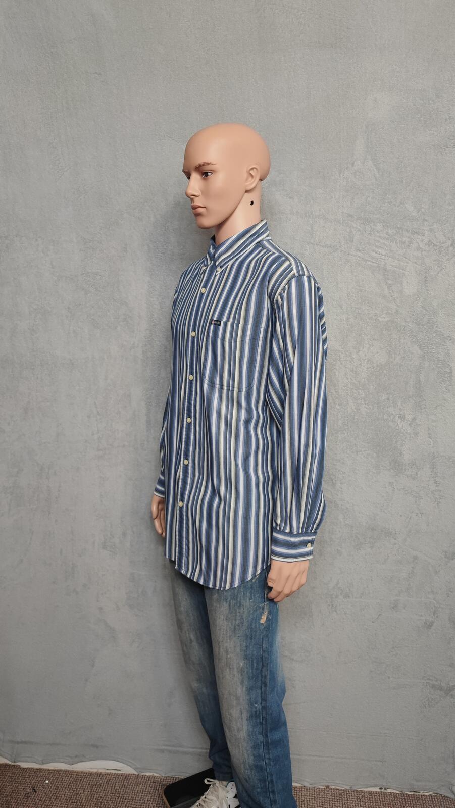 Vintage Chaps Checked Long Sleeve Plaid Casual Preppy Shirt Blue Men's Size XL