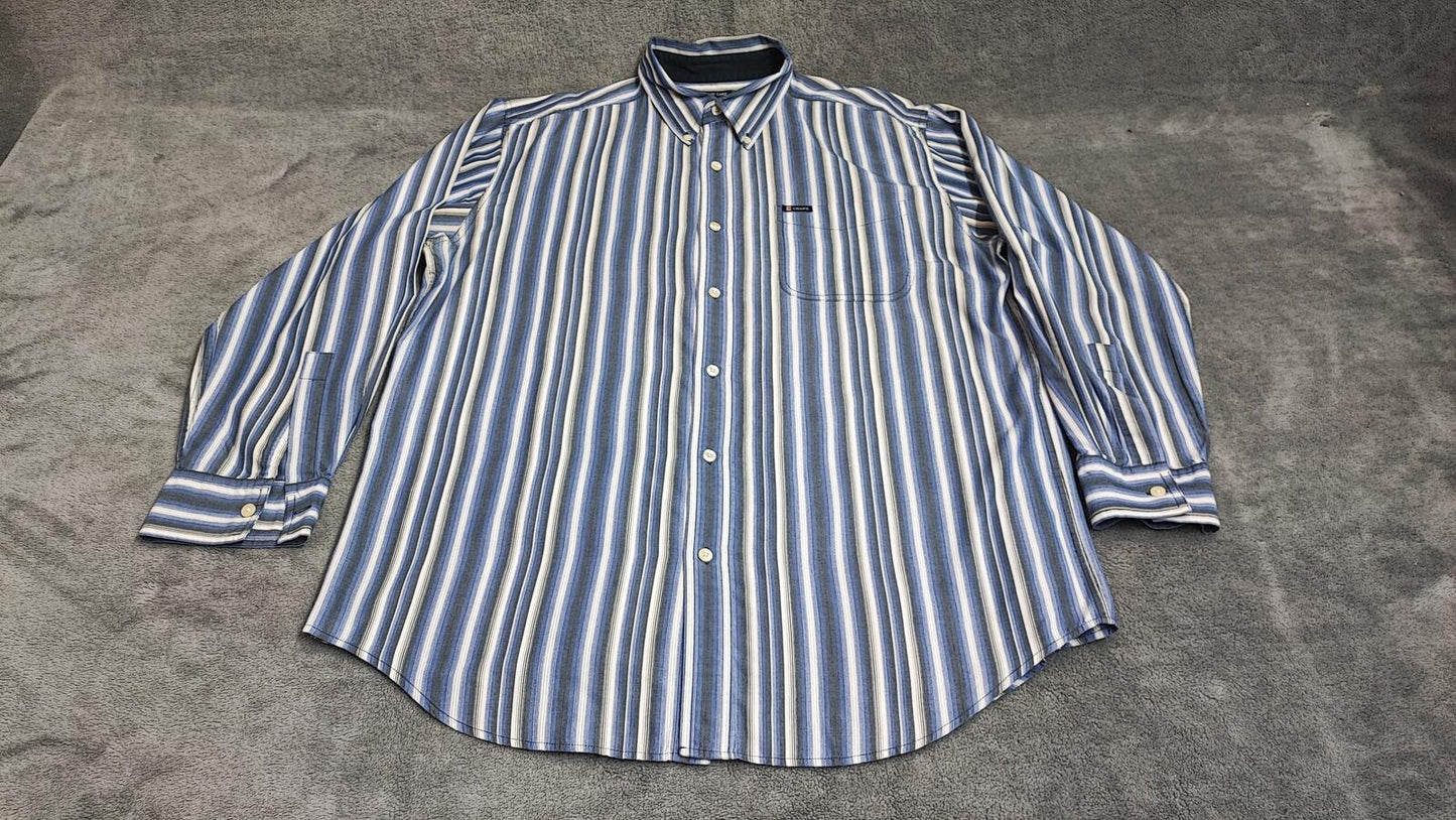Vintage Chaps Checked Long Sleeve Plaid Casual Preppy Shirt Blue Men's Size XL