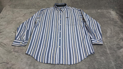 Vintage Chaps Checked Long Sleeve Plaid Casual Preppy Shirt Blue Men's Size XL
