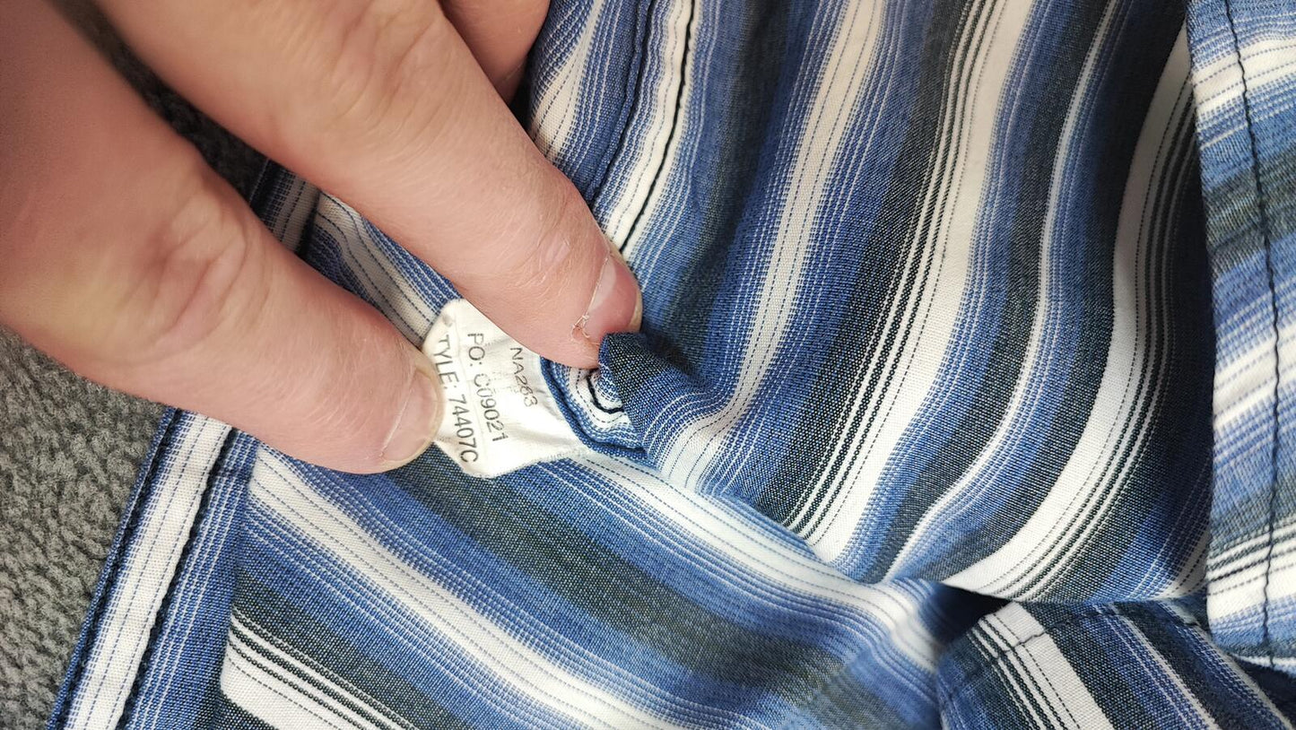 Vintage Chaps Checked Long Sleeve Plaid Casual Preppy Shirt Blue Men's Size XL