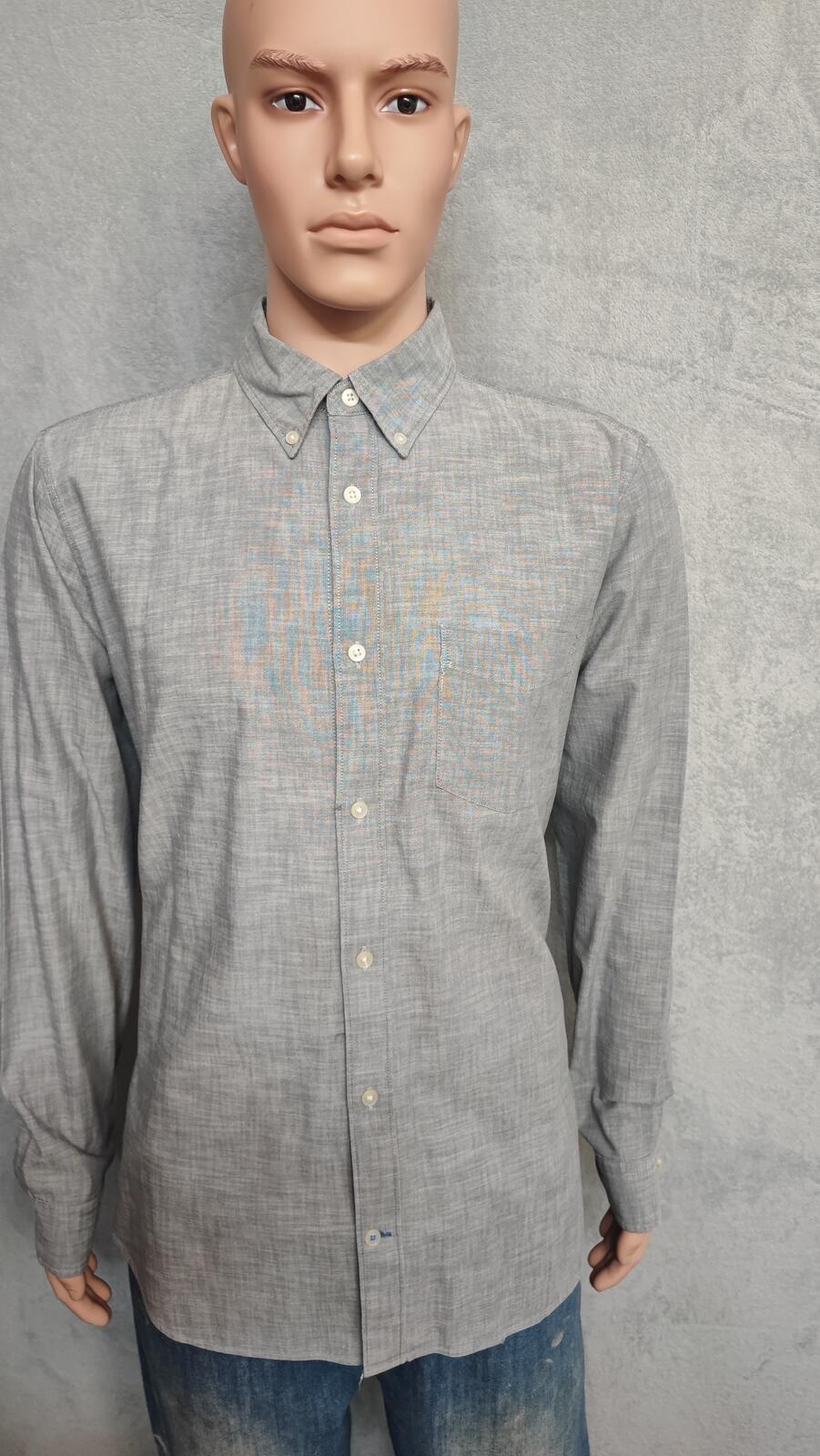 Vintage Gap Plain Grey Long Sleeve Grunge Skater Shirt Men Size Large