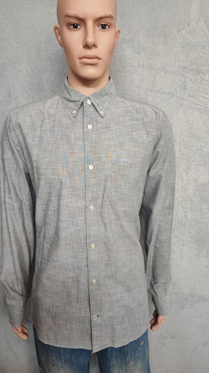 Vintage Gap Plain Grey Long Sleeve Grunge Skater Shirt Men Size Large