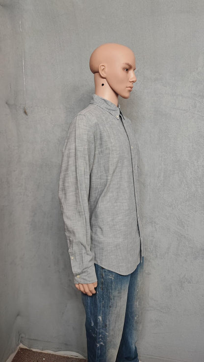 Vintage Gap Plain Grey Long Sleeve Grunge Skater Shirt Men Size Large