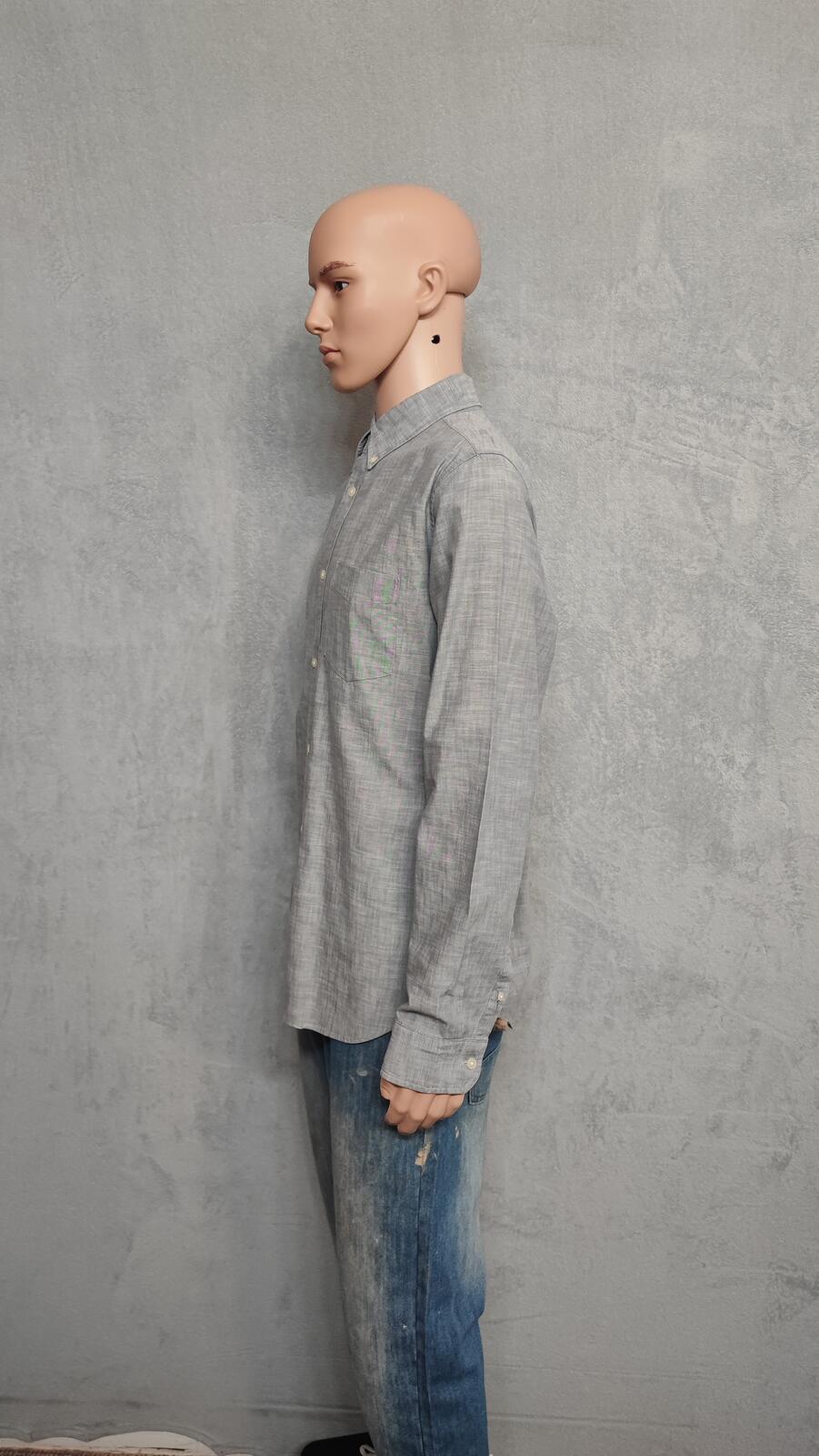 Vintage Gap Plain Grey Long Sleeve Grunge Skater Shirt Men Size Large