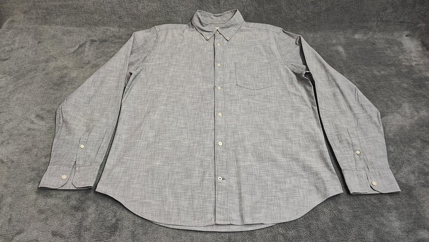 Vintage Gap Plain Grey Long Sleeve Grunge Skater Shirt Men Size Large