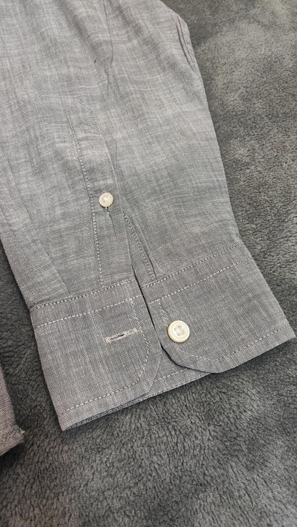Vintage Gap Plain Grey Long Sleeve Grunge Skater Shirt Men Size Large