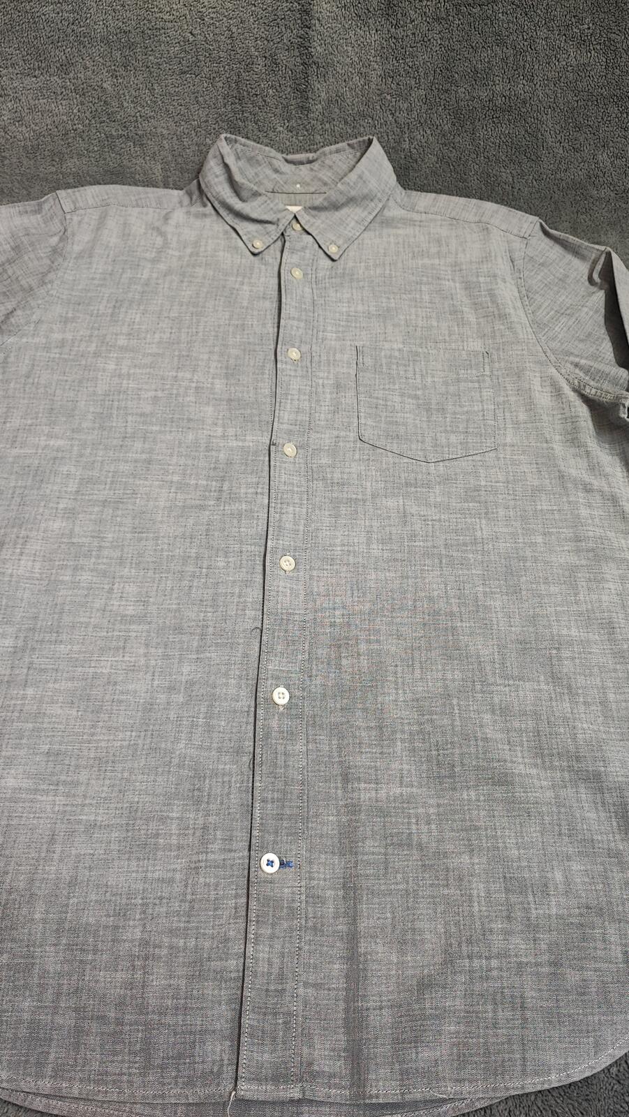 Vintage Gap Plain Grey Long Sleeve Grunge Skater Shirt Men Size Large
