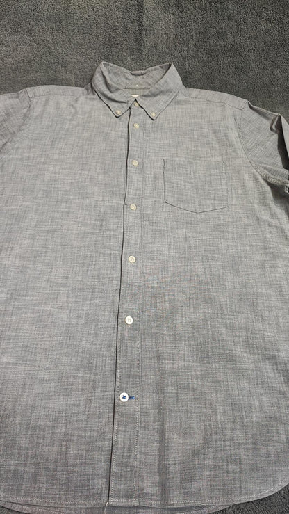Vintage Gap Plain Grey Long Sleeve Grunge Skater Shirt Men Size Large