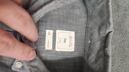 Vintage Gap Plain Grey Long Sleeve Grunge Skater Shirt Men Size Large