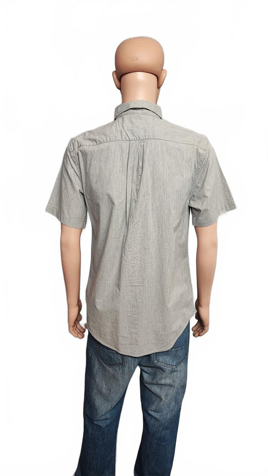 Vintage Old Navy Plain Short Sleeve Shirt Grey Casual 90s Men's Size Medium M