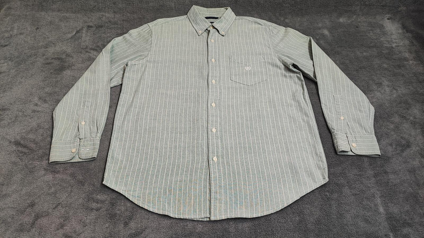 Vintage Chaps Checked Long Sleeve Easy Care Plaid Casual Shirt Green Men's Large