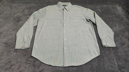 Vintage Chaps Checked Long Sleeve Easy Care Plaid Casual Shirt Green Men's Large