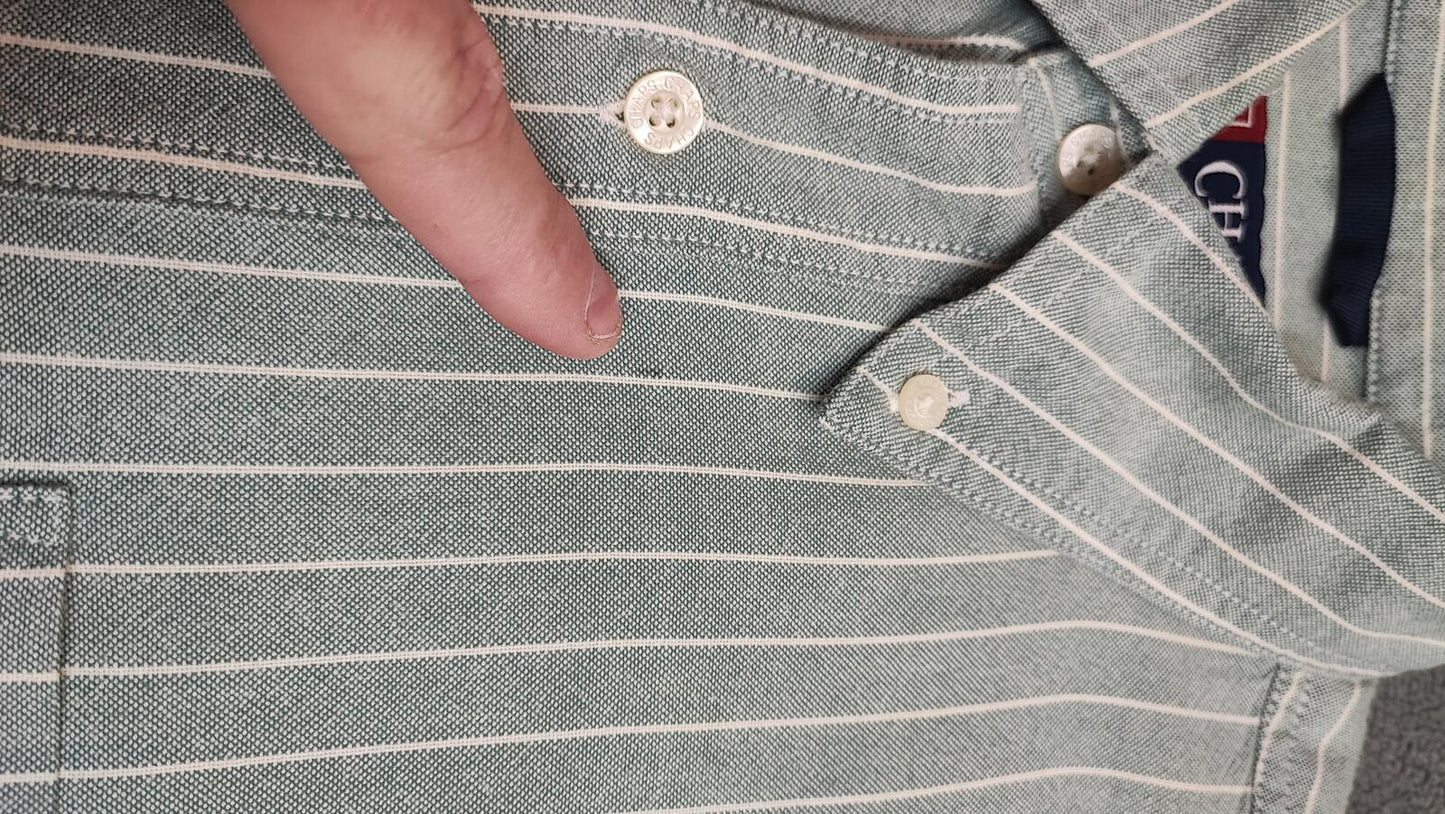 Vintage Chaps Checked Long Sleeve Easy Care Plaid Casual Shirt Green Men's Large