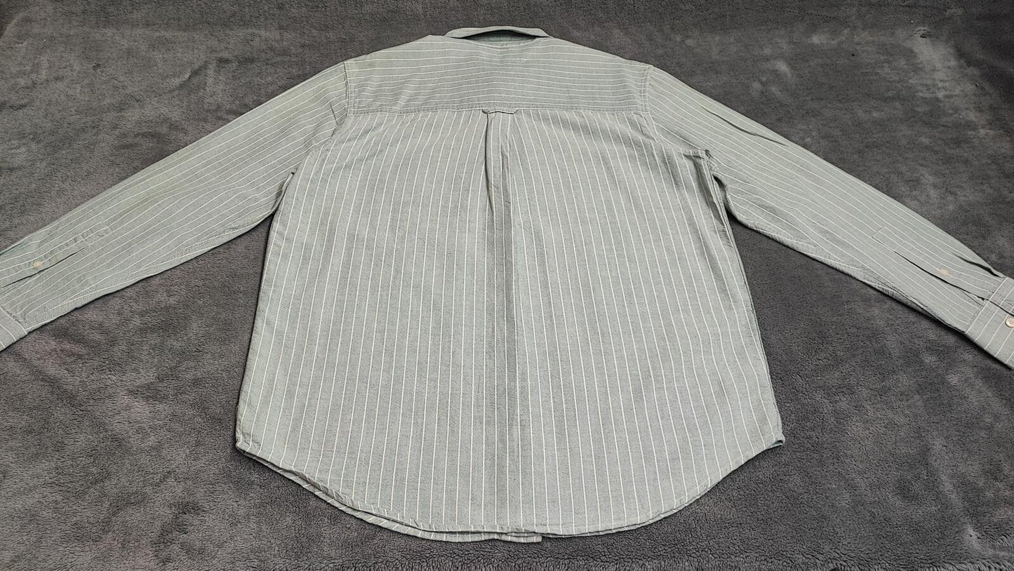 Vintage Chaps Checked Long Sleeve Easy Care Plaid Casual Shirt Green Men's Large