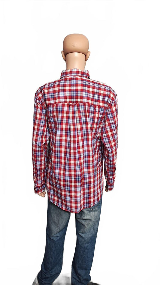 Vintage Chaps Checked Long Sleeve Shirt Red Multicolour Men's Size XXXL