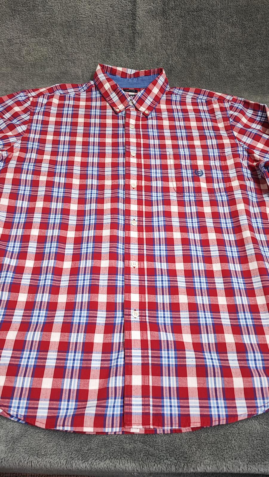Vintage Chaps Checked Long Sleeve Shirt Red Multicolour Men's Size XXXL