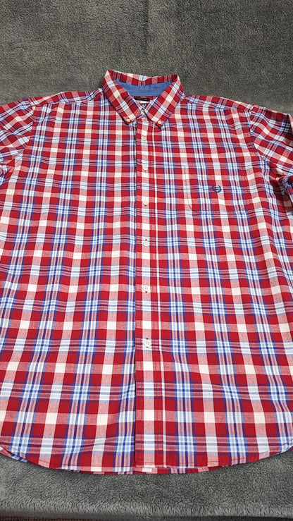 Vintage Chaps Checked Long Sleeve Shirt Red Multicolour Men's Size XXXL