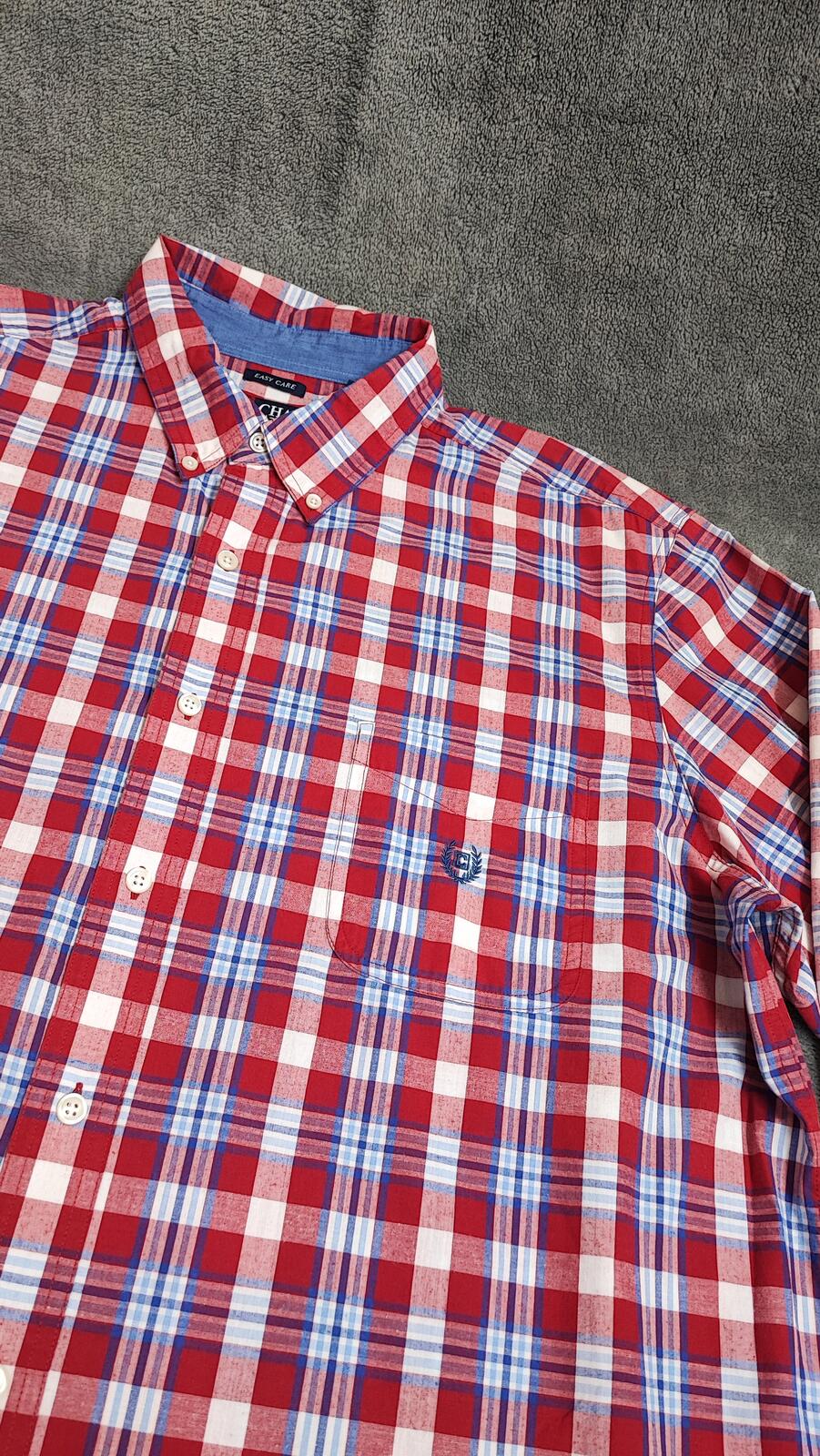 Vintage Chaps Checked Long Sleeve Shirt Red Multicolour Men's Size XXXL