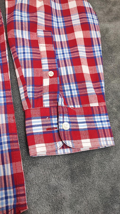 Vintage Chaps Checked Long Sleeve Shirt Red Multicolour Men's Size XXXL