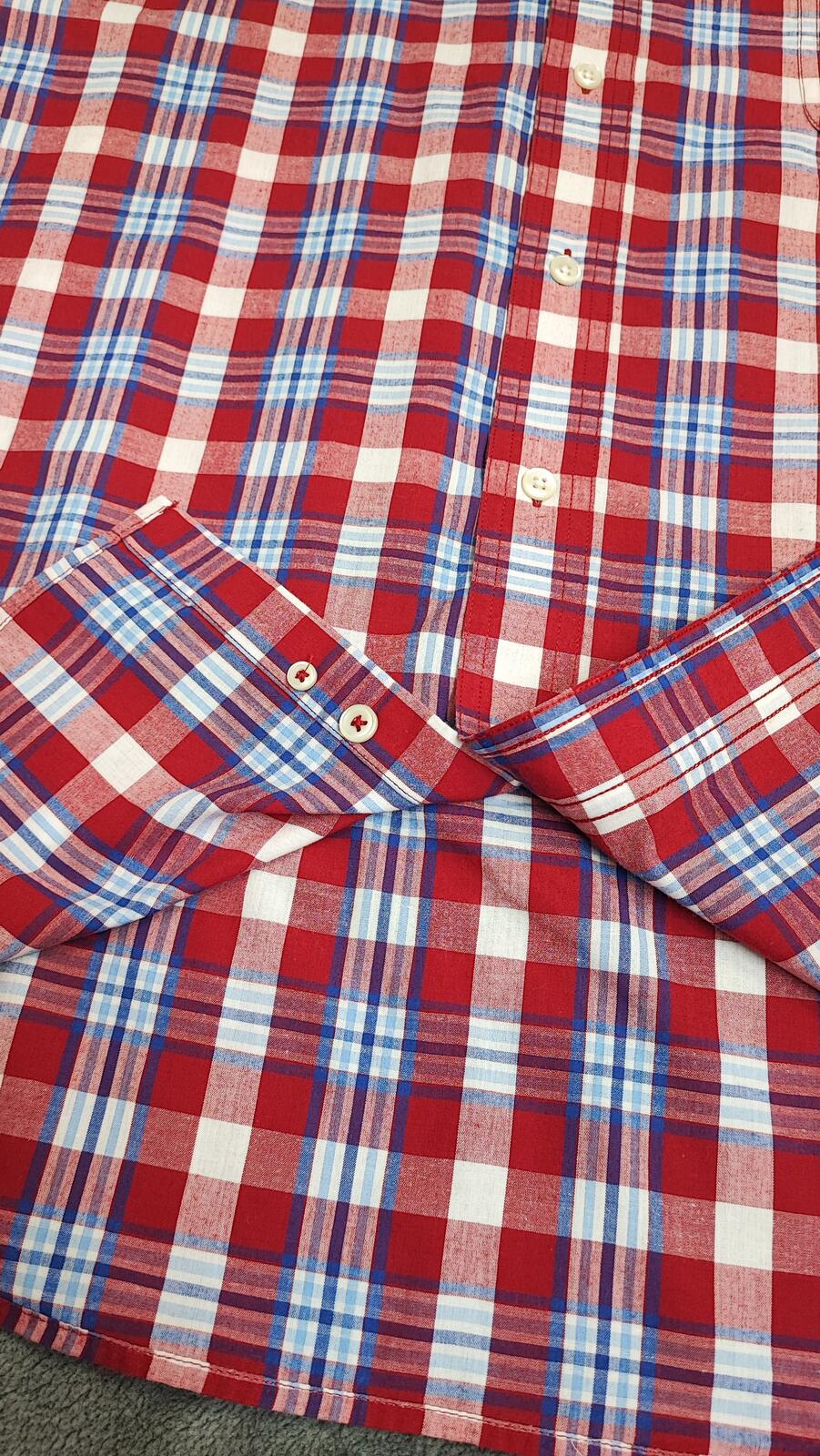 Vintage Chaps Checked Long Sleeve Shirt Red Multicolour Men's Size XXXL