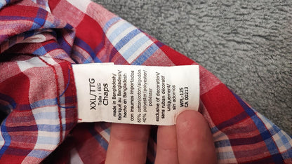 Vintage Chaps Checked Long Sleeve Shirt Red Multicolour Men's Size XXXL