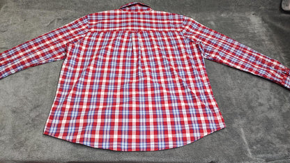 Vintage Chaps Checked Long Sleeve Shirt Red Multicolour Men's Size XXXL