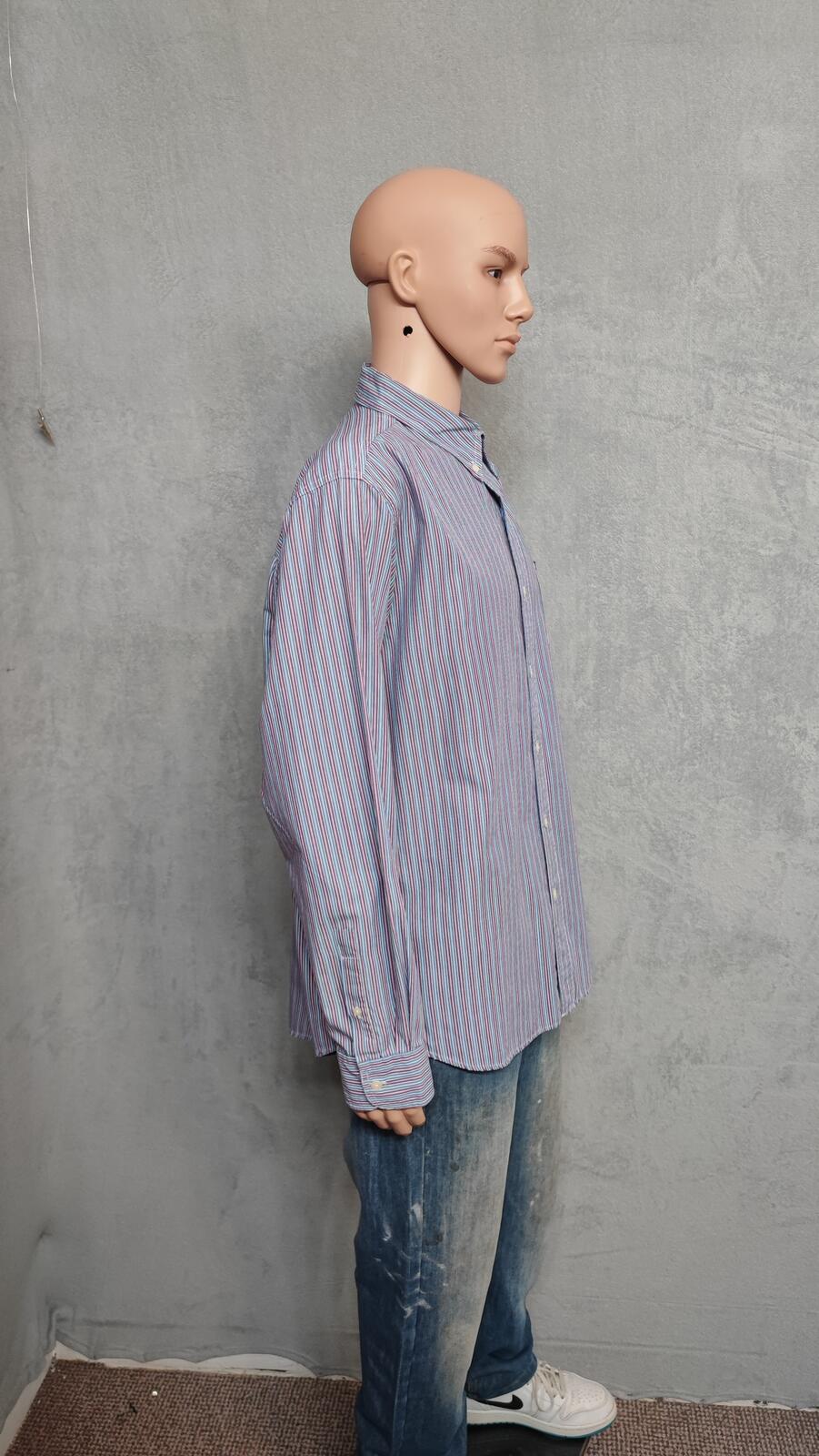 Vintage Chaps Striped Long Sleeve Shirt Blue Purple Men's Size XXL Big & Tall