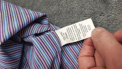 Vintage Chaps Striped Long Sleeve Shirt Blue Purple Men's Size XXL Big & Tall
