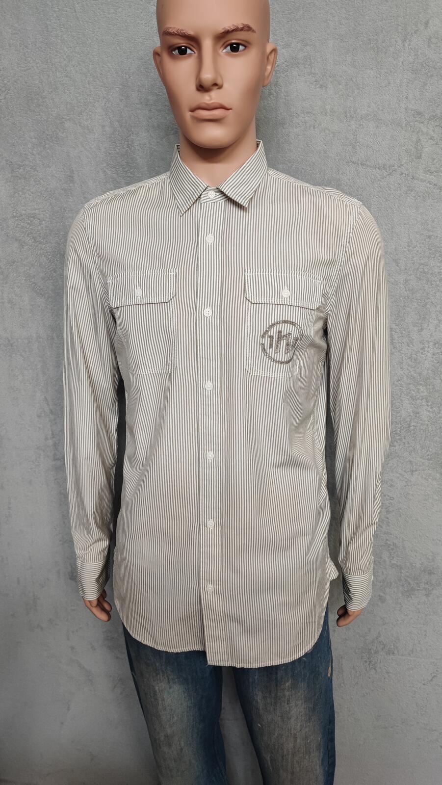 Vintage Diesel Industrial Revelation Long Sleeve Shirt Grey Stripe Men's Size M
