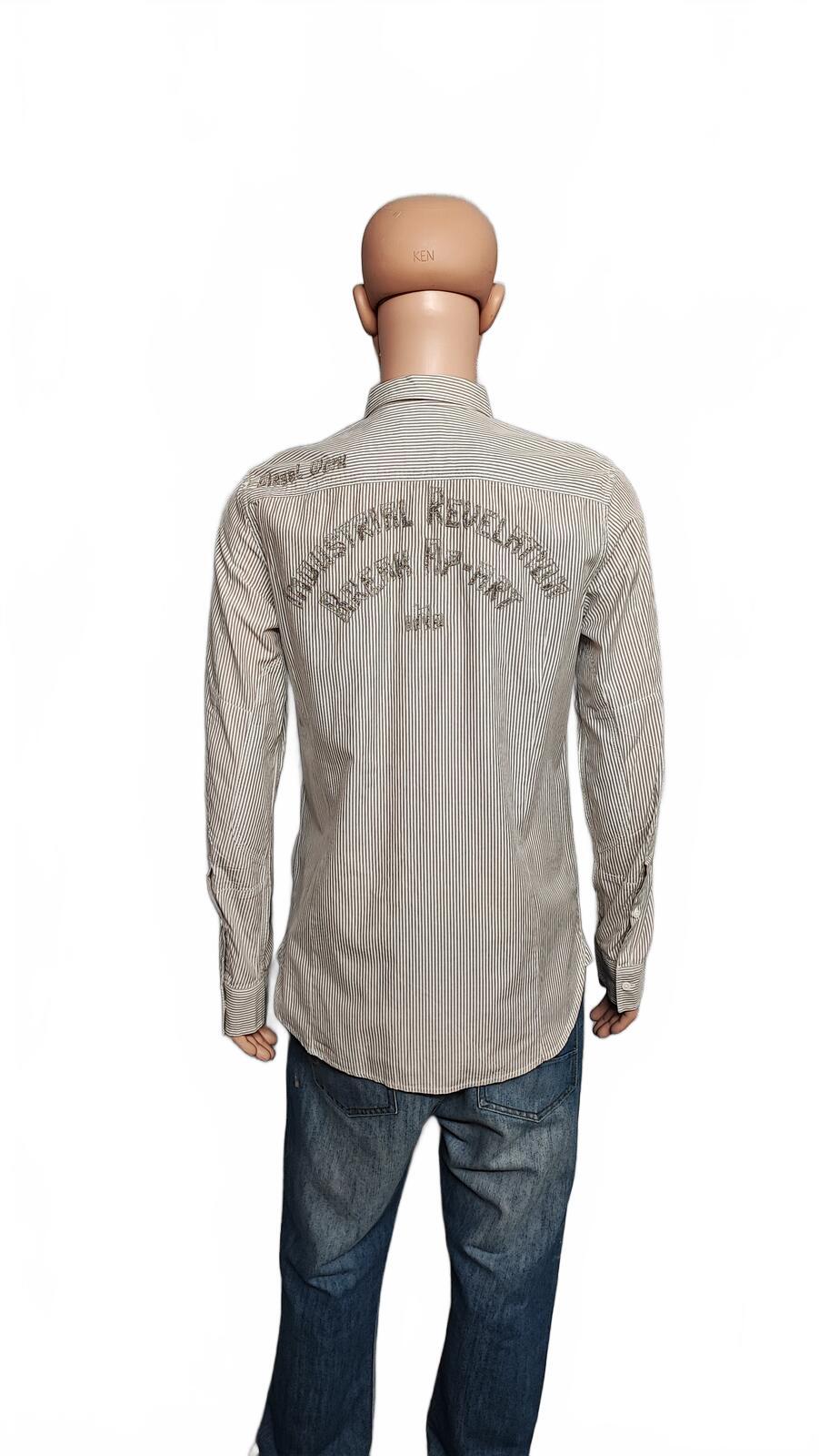 Vintage Diesel Industrial Revelation Long Sleeve Shirt Grey Stripe Men's Size M