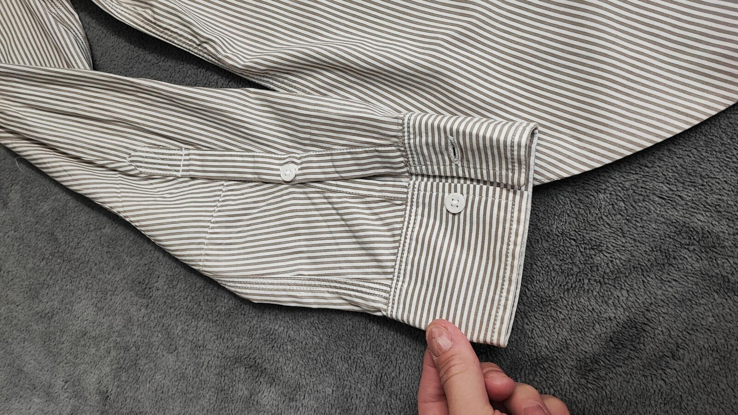 Vintage Diesel Industrial Revelation Long Sleeve Shirt Grey Stripe Men's Size M