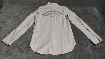 Vintage Diesel Industrial Revelation Long Sleeve Shirt Grey Stripe Men's Size M