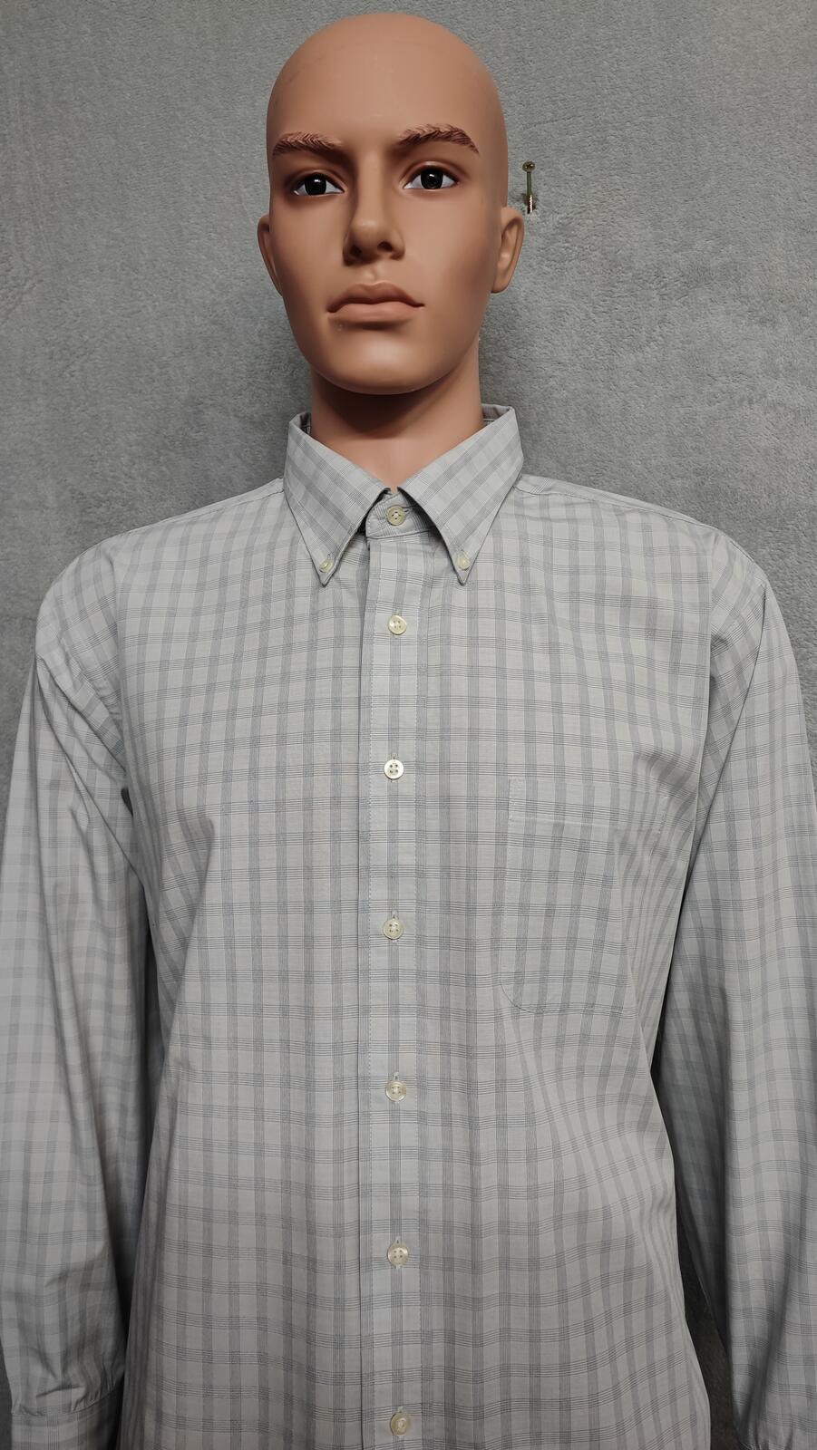 Vintage Chaps Striped Long Sleeve Shirt Grey White Men's Size XXL